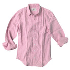 Island Coral ++ mens pink linen shirt