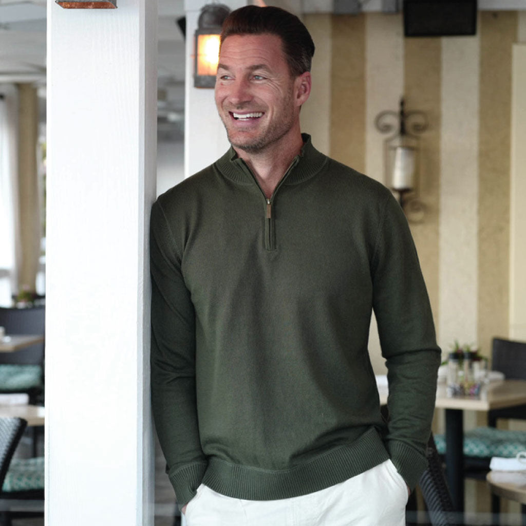 Hunter ++ mens hunter green cashmere blend sweater