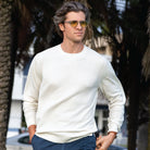 Canvas ++ mens lightweight sweater in white