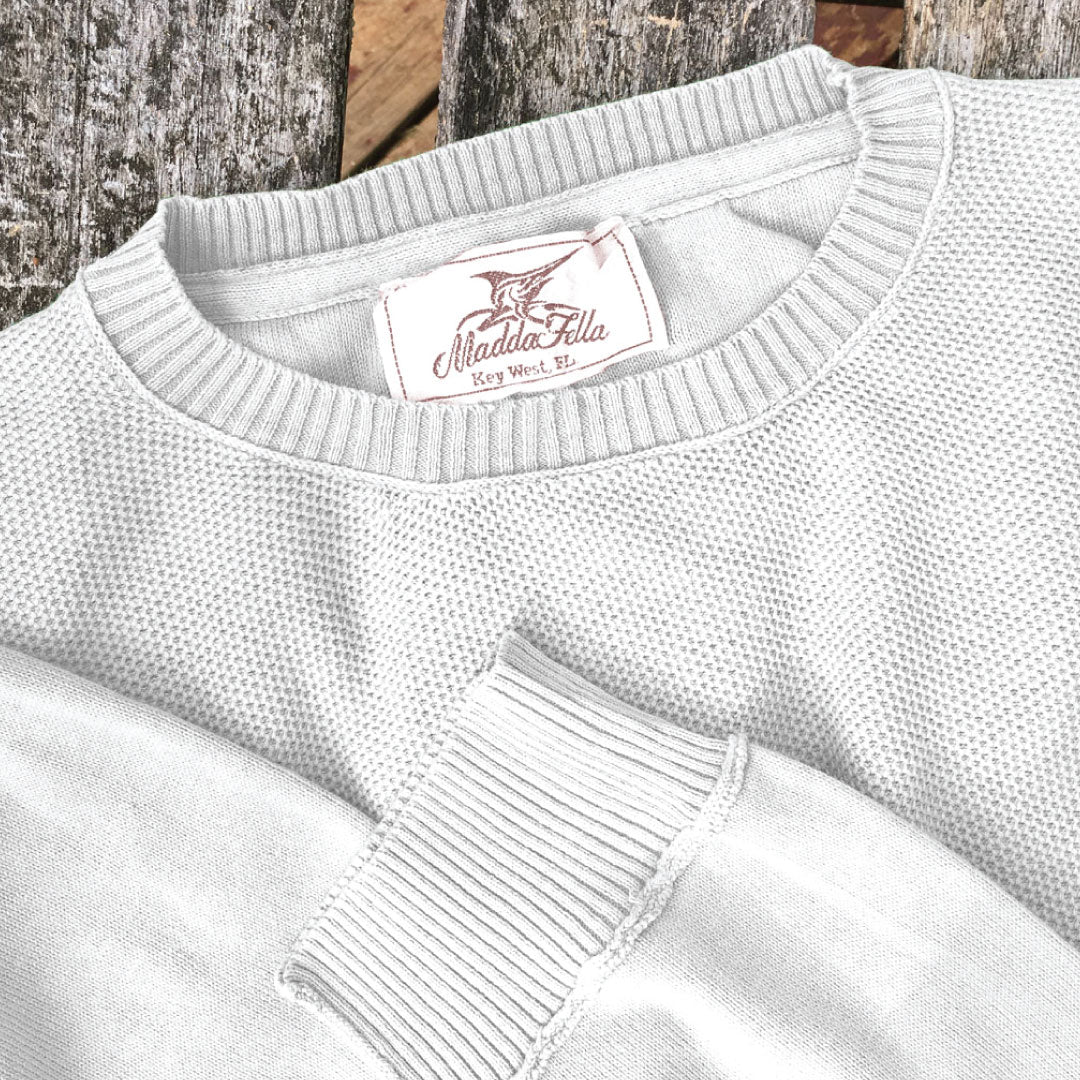 Canvas ++ mens lightweight sweater in white