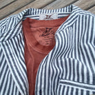 India Ink/White Stripe ++ mens collarless shirt