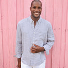 Marine Grey ++ mens grey linen shirt