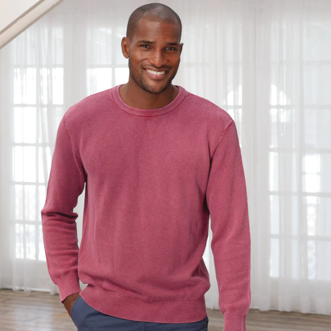 Men's pink clearance crew neck sweater