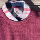 Red Mahogany ++ mens red crew neck sweater