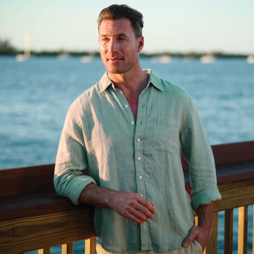 Sea Glass ++ mens sea glass linen shirt