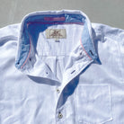 Sail White/Lt. Blue Stripe ++ white shirt with blue stripe cuffs mens