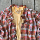 Coral Stone Plaid ++ mens plaid linen shirt