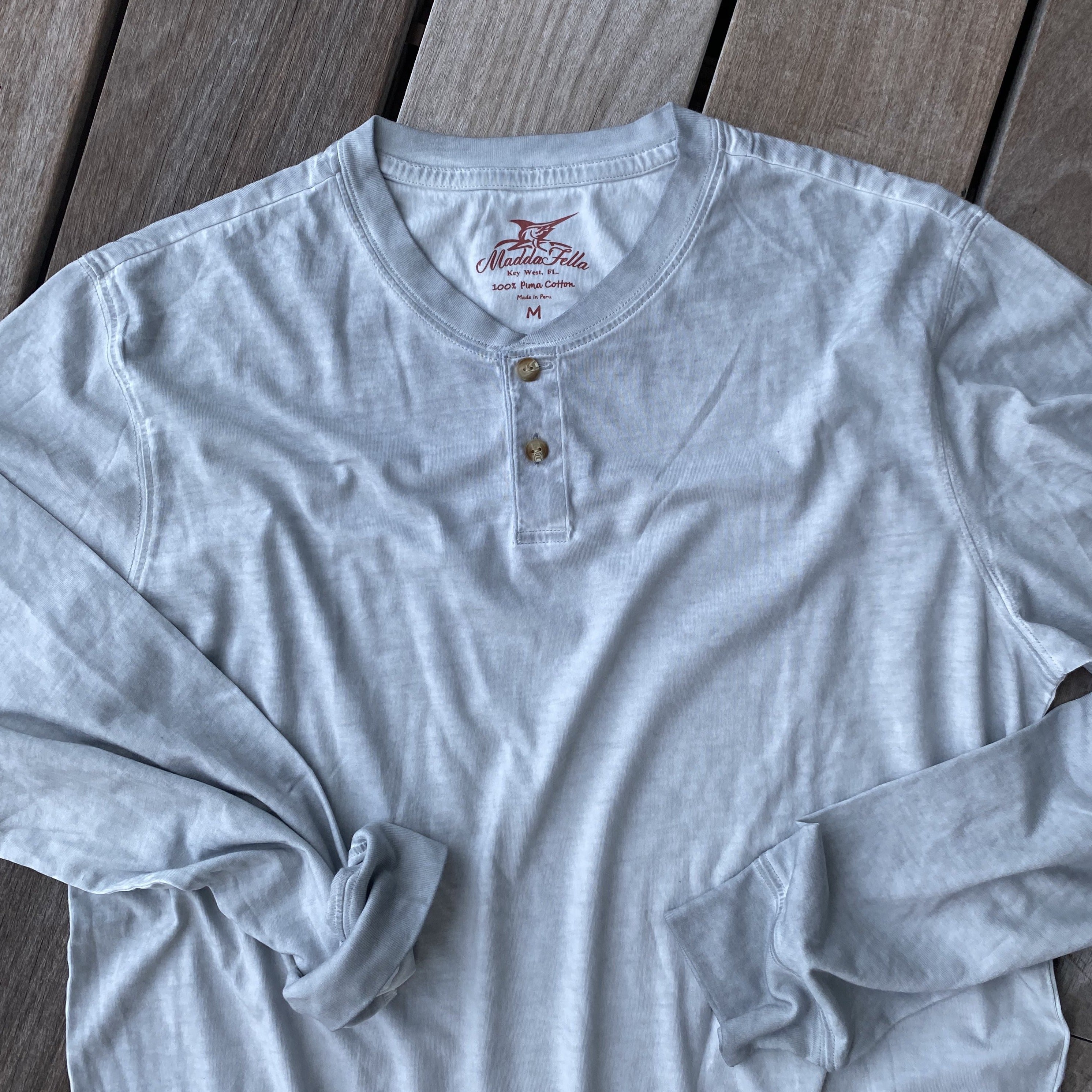 Pearl Gray ++  light gray mens henley shirt