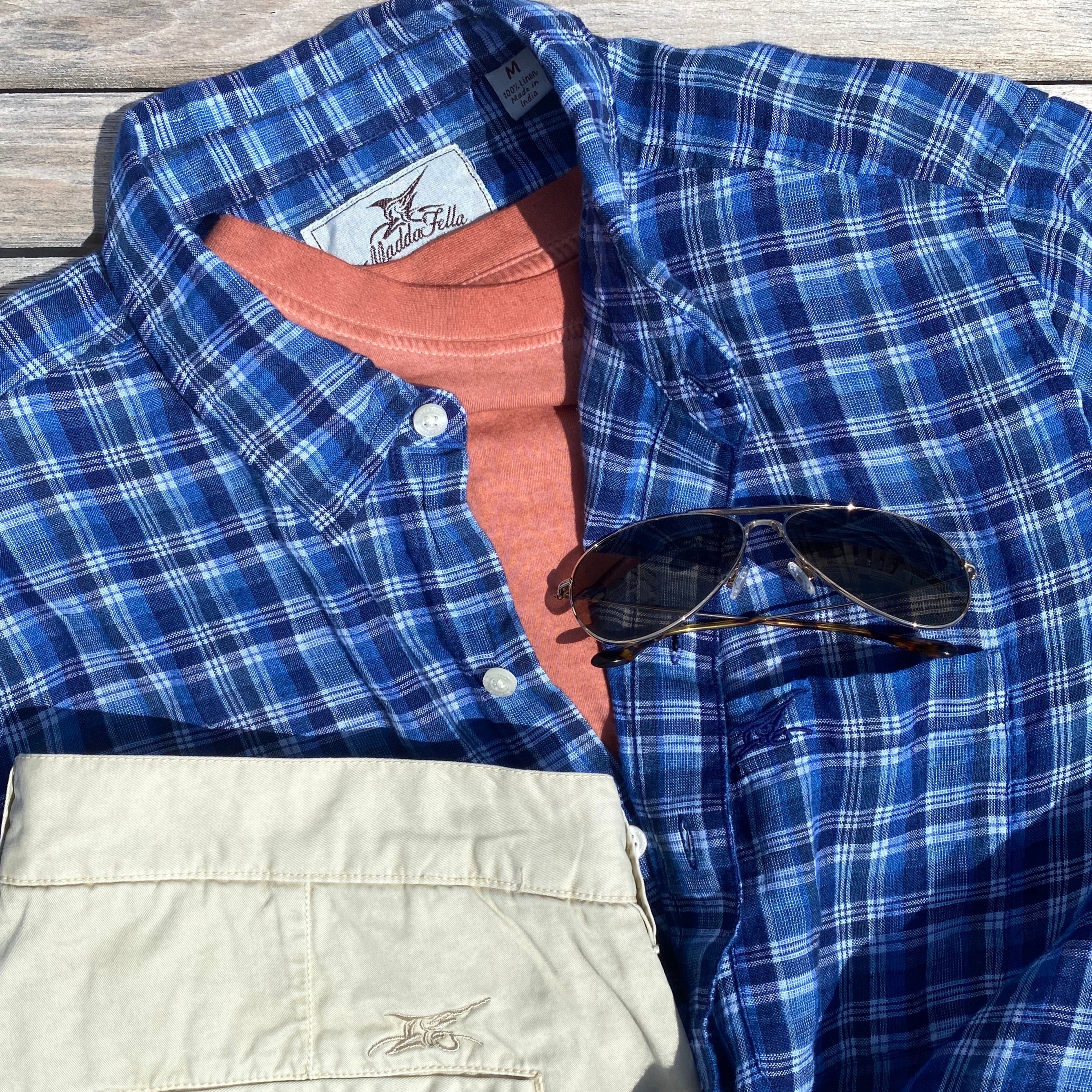 Blue Yonder Plaid ++ mens blue plaid shirt