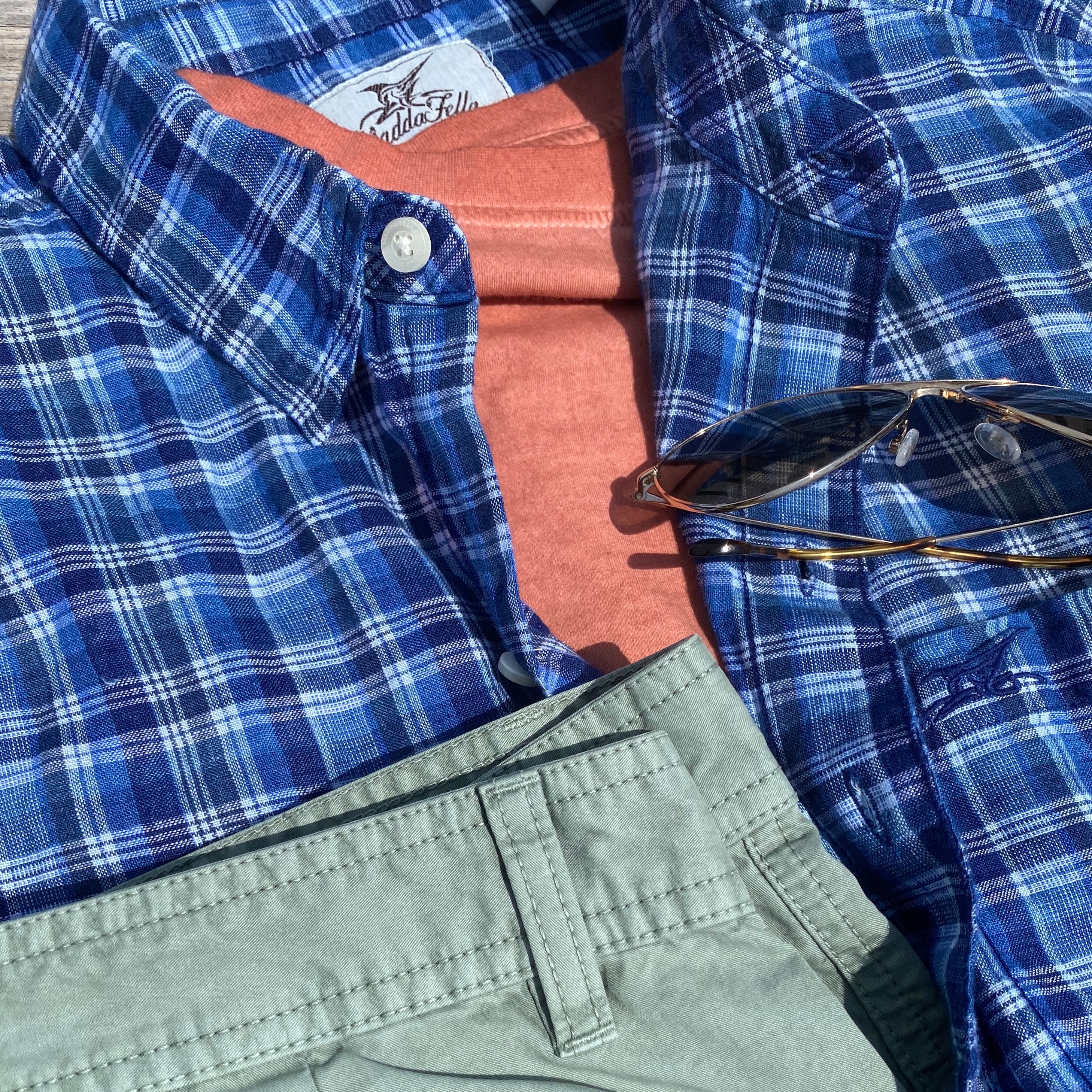 Blue Yonder Plaid ++ mens blue plaid shirt