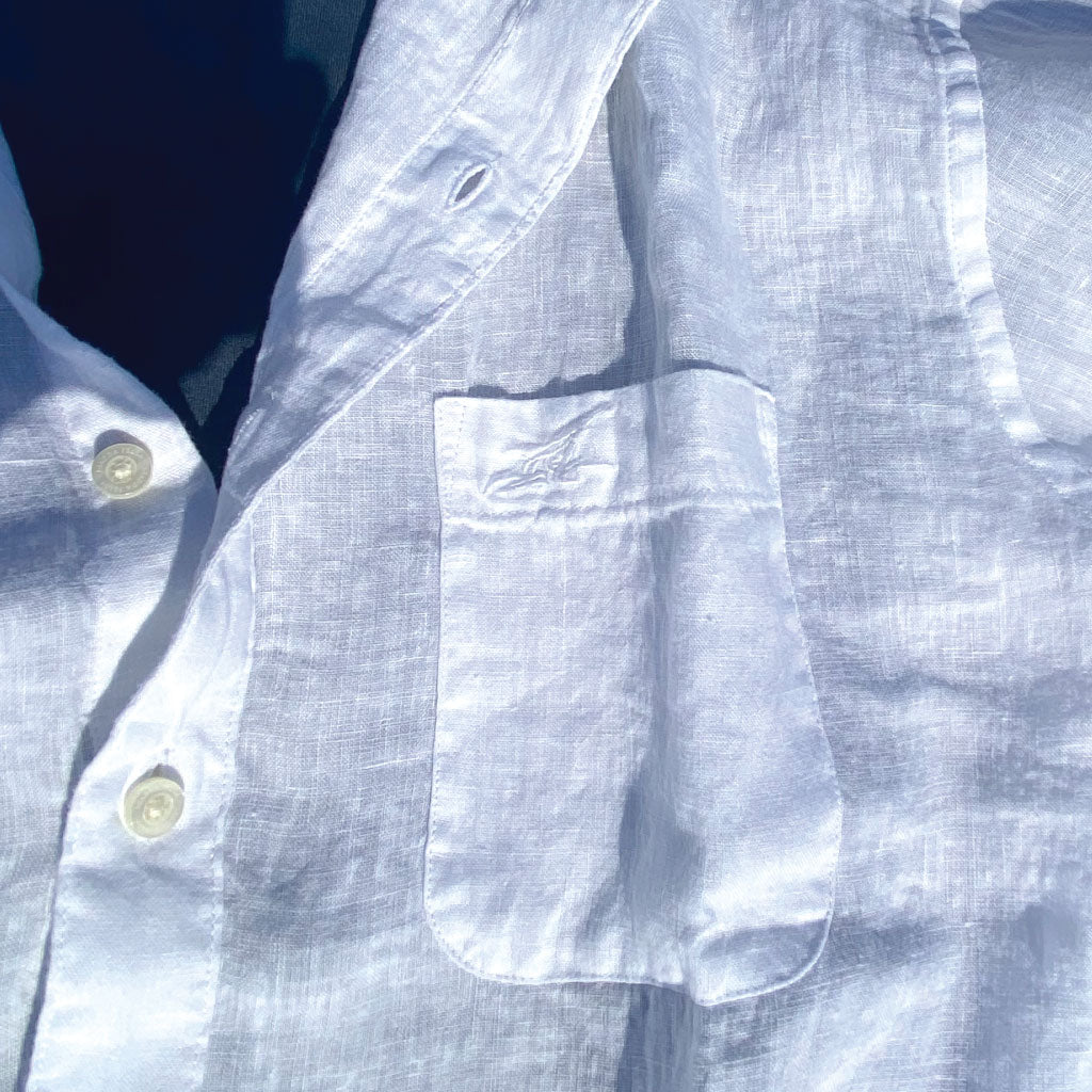 Sail White ++ men's white short sleeve linen shirt