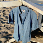 Marine ++ marine blue men's linen shirt