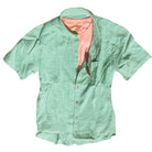 Dusk Palm ++ light green short sleeve men's linen shirt