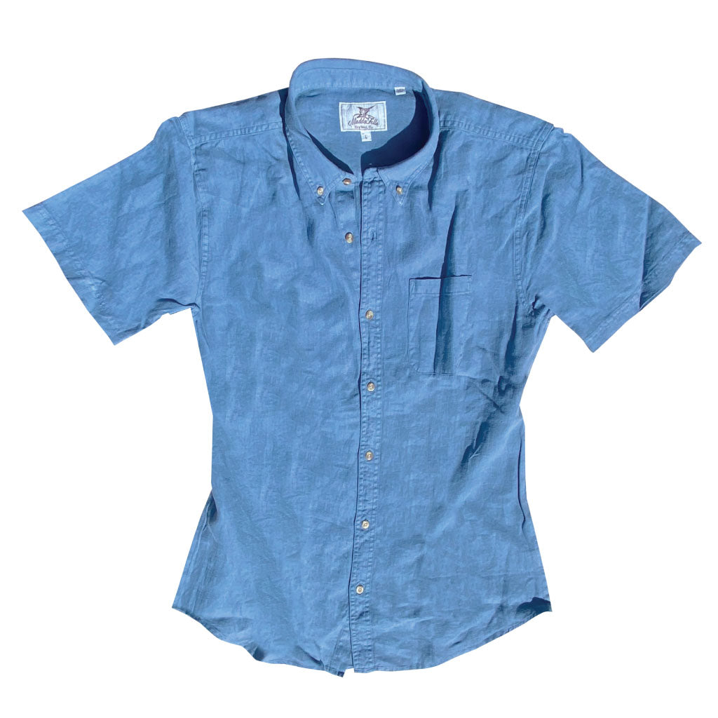 Marine ++ marine blue men's linen shirt