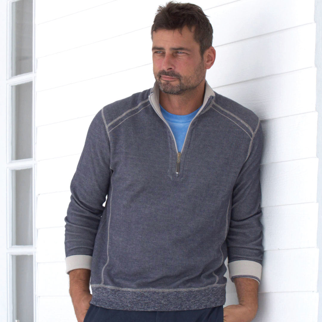 Shark Gray/ Sand ++ dark gray reversible sweater mens