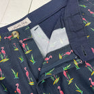 Flamingo Print - 11in Inseam ++ flamingo print blue mens shorts