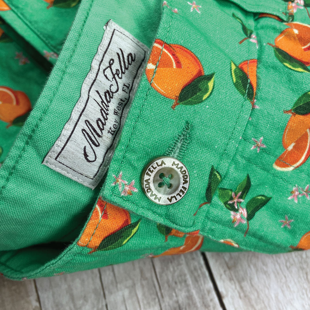 Oranges Print - 11in Inseam ++ oranges print green mens shorts