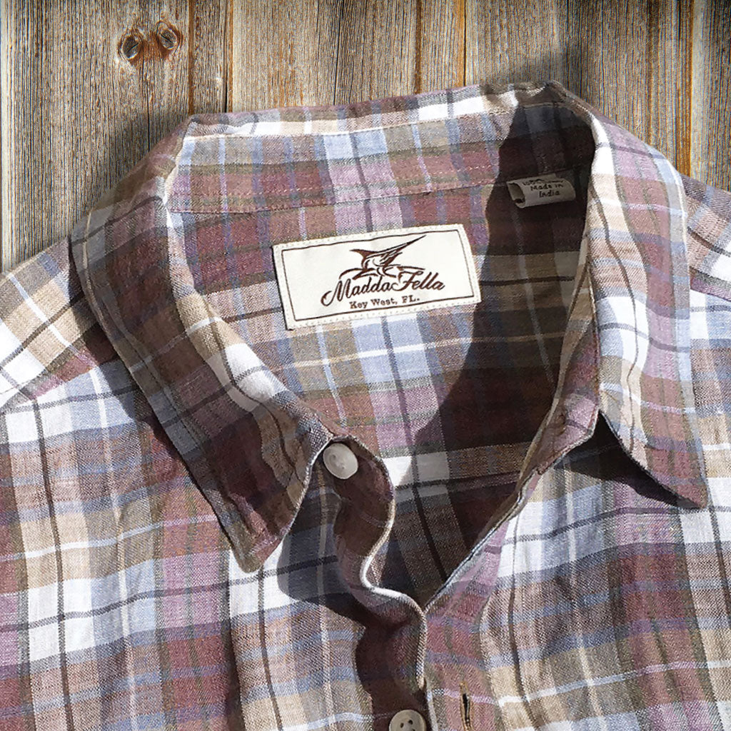 Trade Winds Plaid ++ mens plaid linen shirt