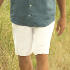 Sail White ++ mens linen shorts white